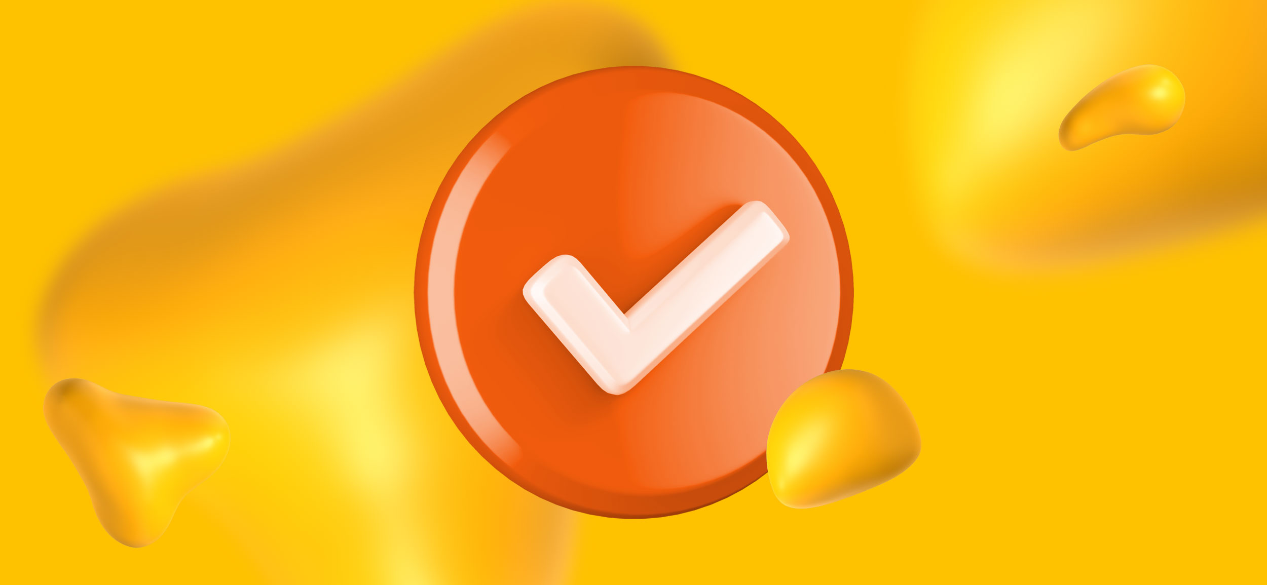 A big orange checkmark.