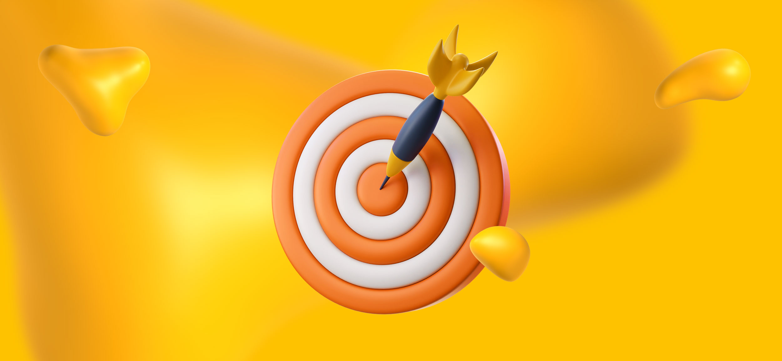 A dart in a bullseye.