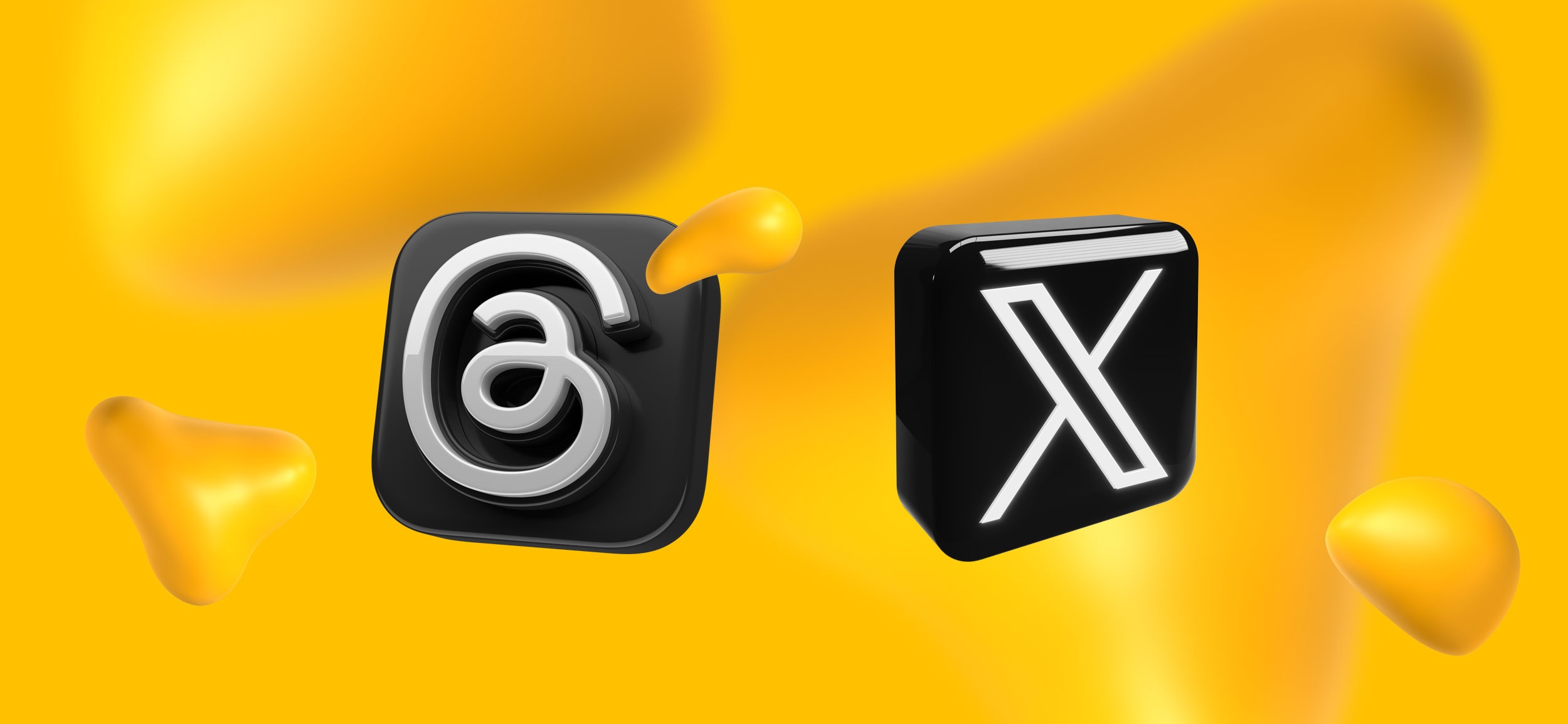 The Meta Threads and X logos side by side for comparison.