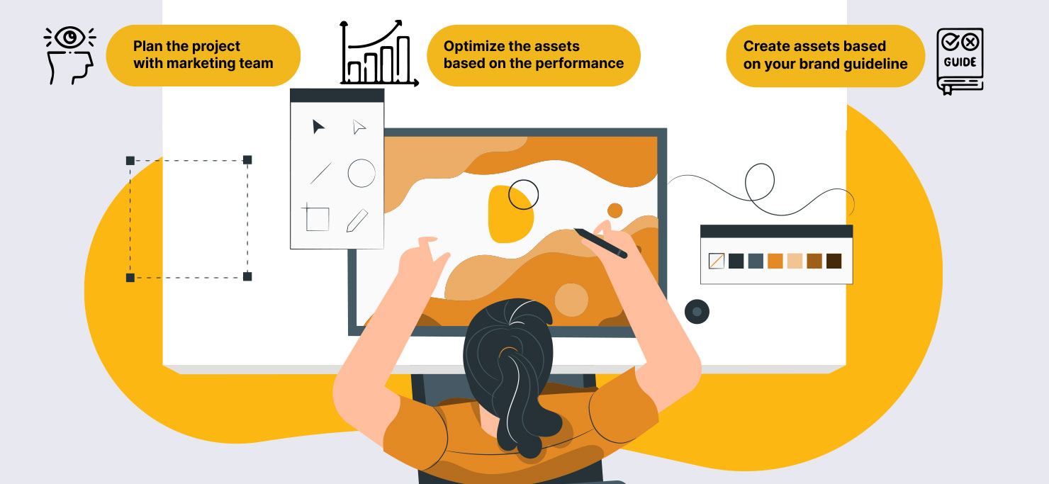 Marketing designer planning a project.