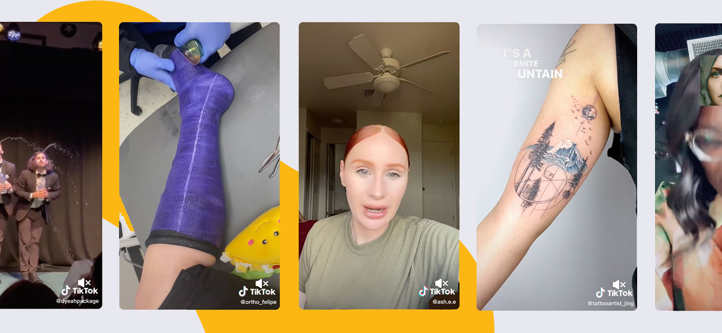 Various forms of content from TikTok.