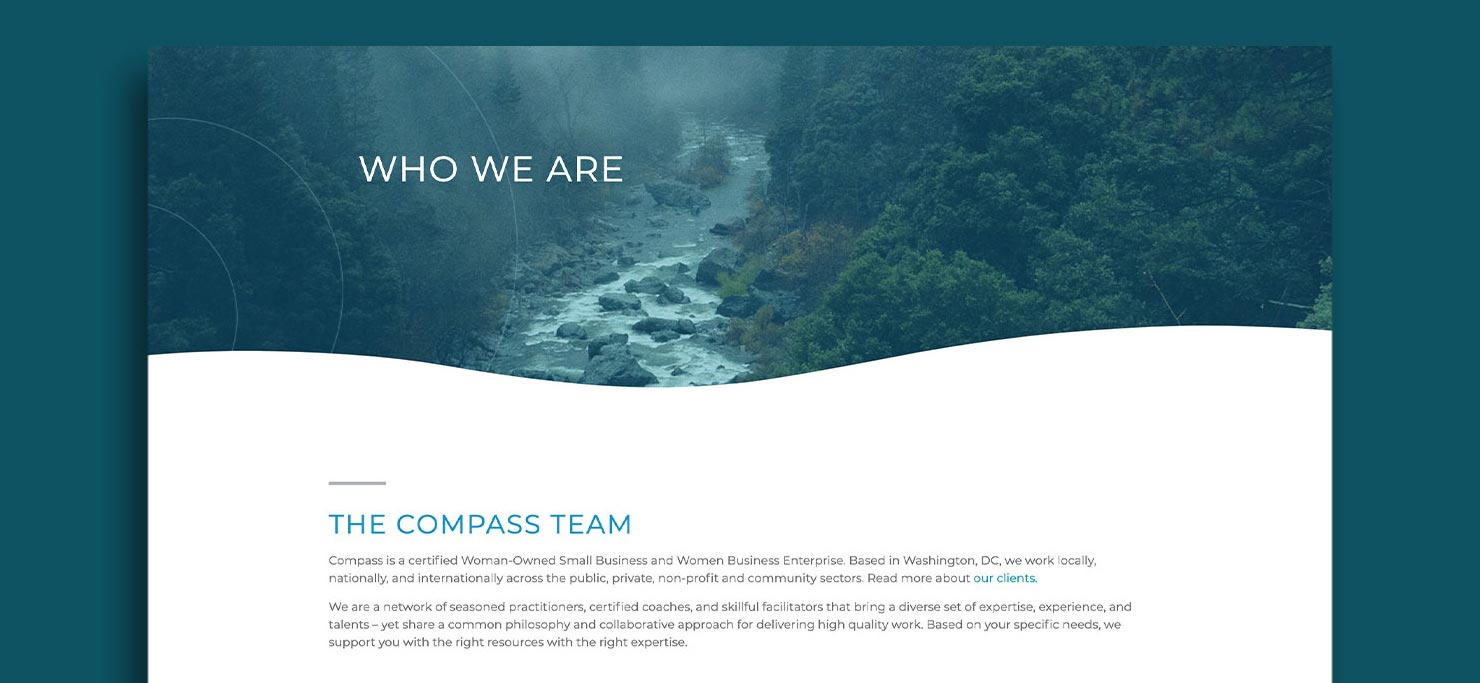 Landing page web design example.