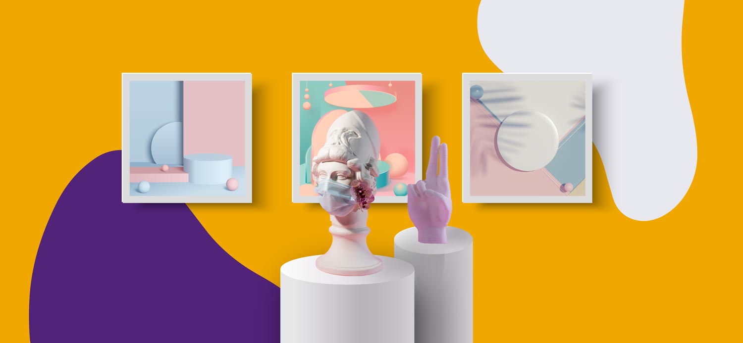 Virtual reality NFT gallery.