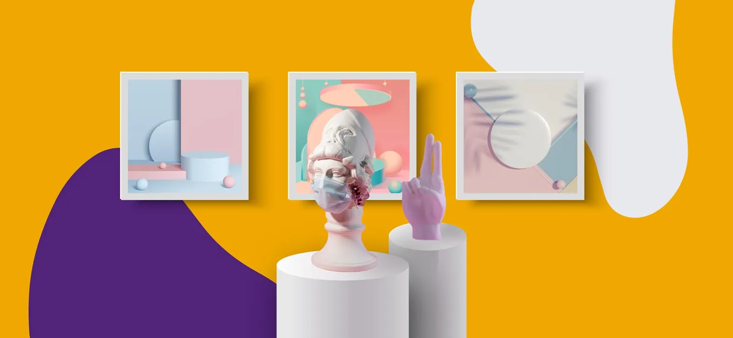 Virtual reality NFT gallery.