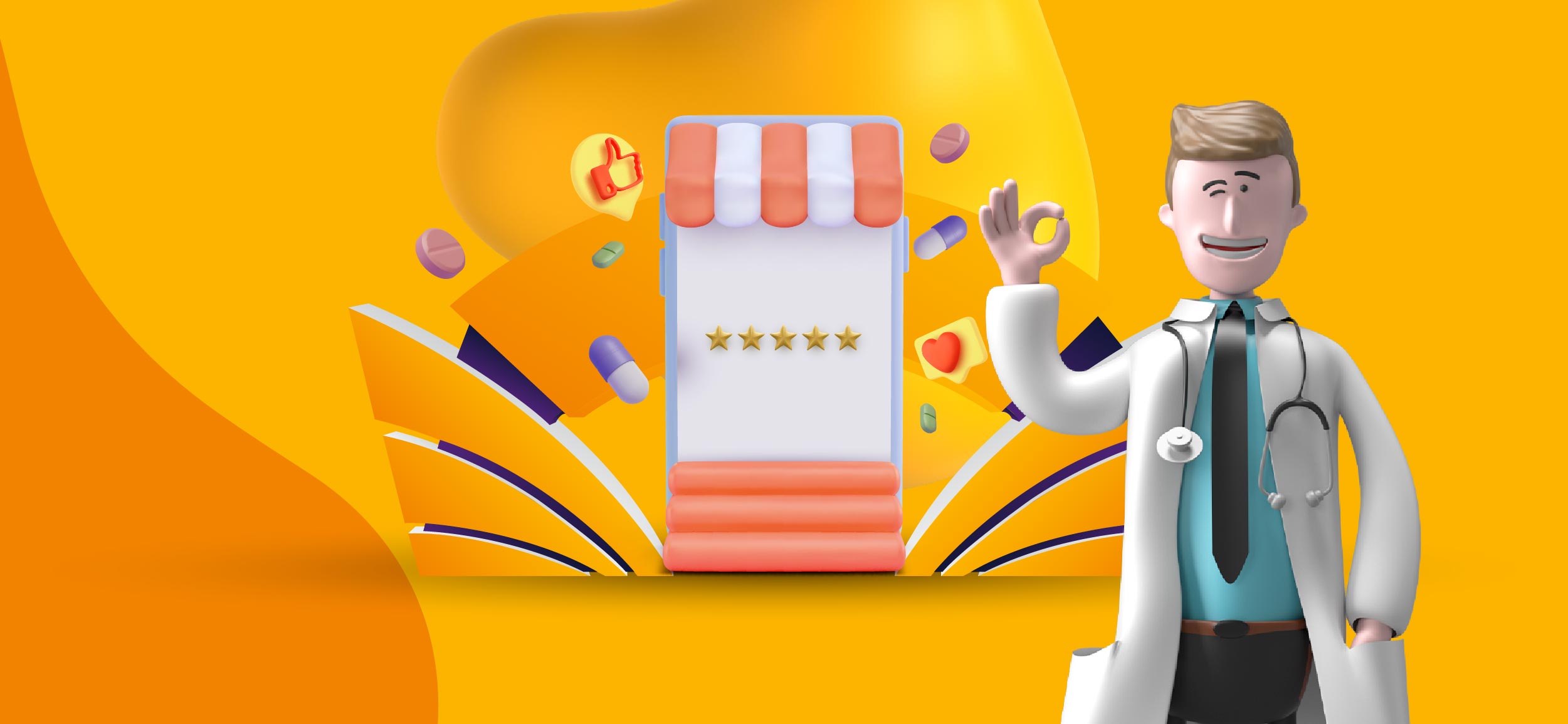 A doctor proud of his awesome trade show display.