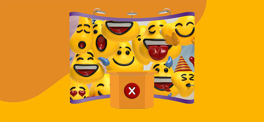 Cluttered pop-up display.