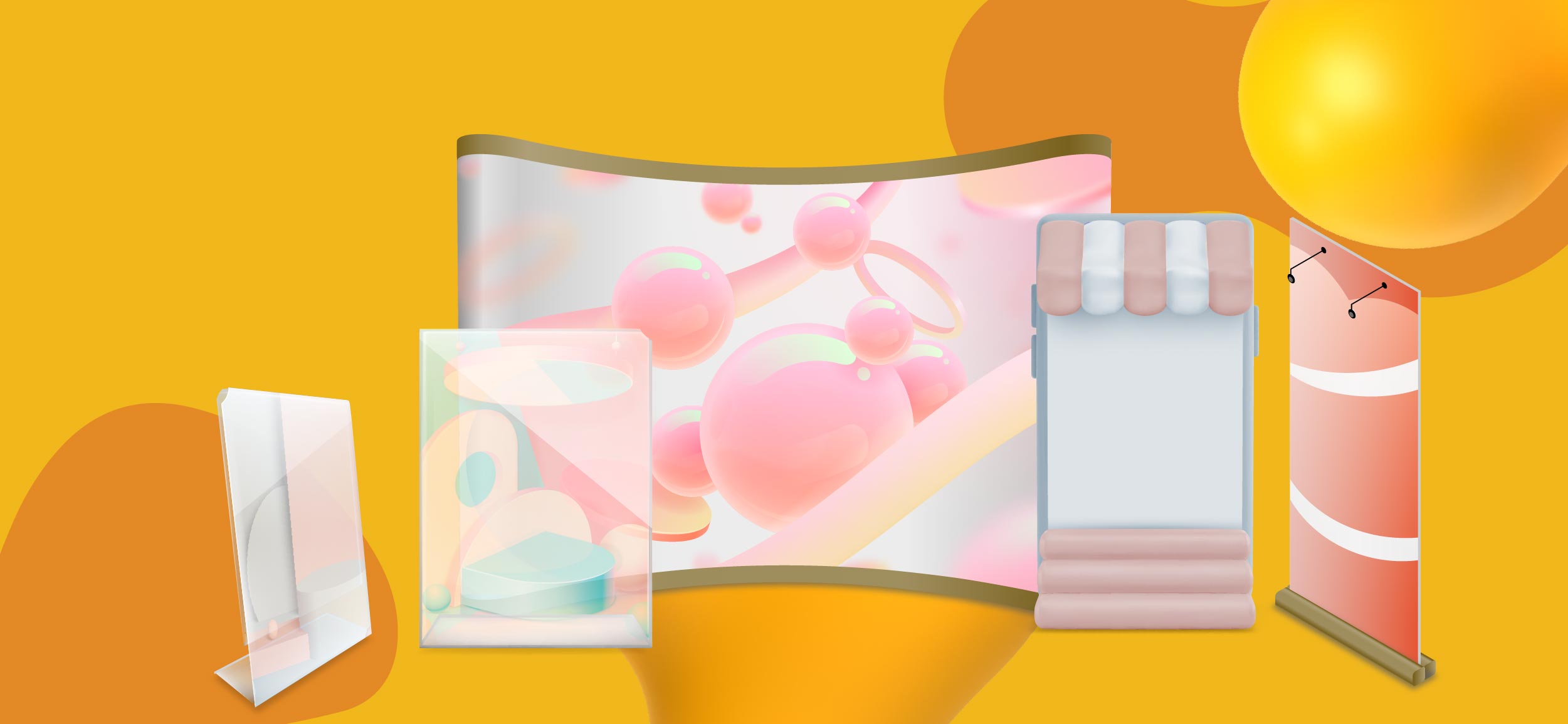 Different types of pop-up displays.