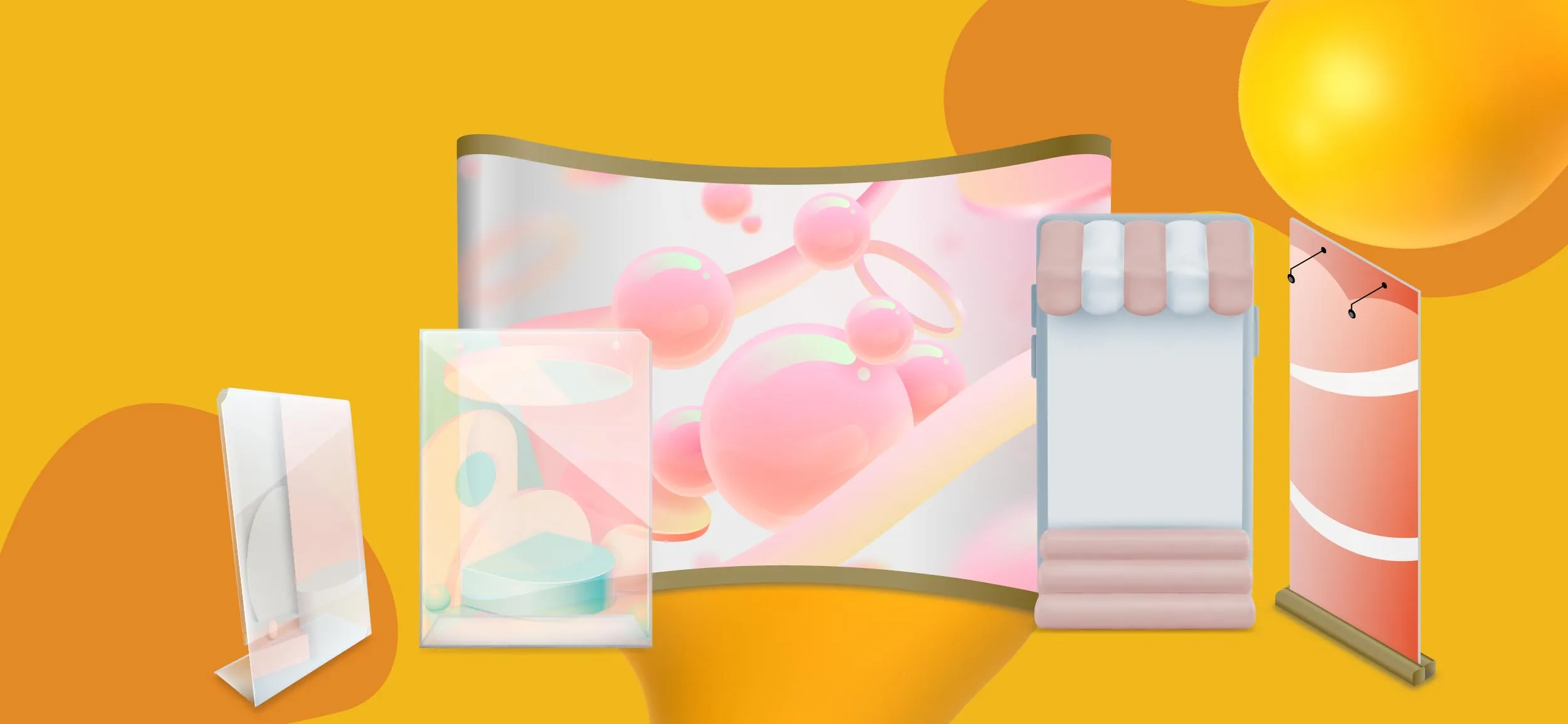 Different types of pop-up displays.