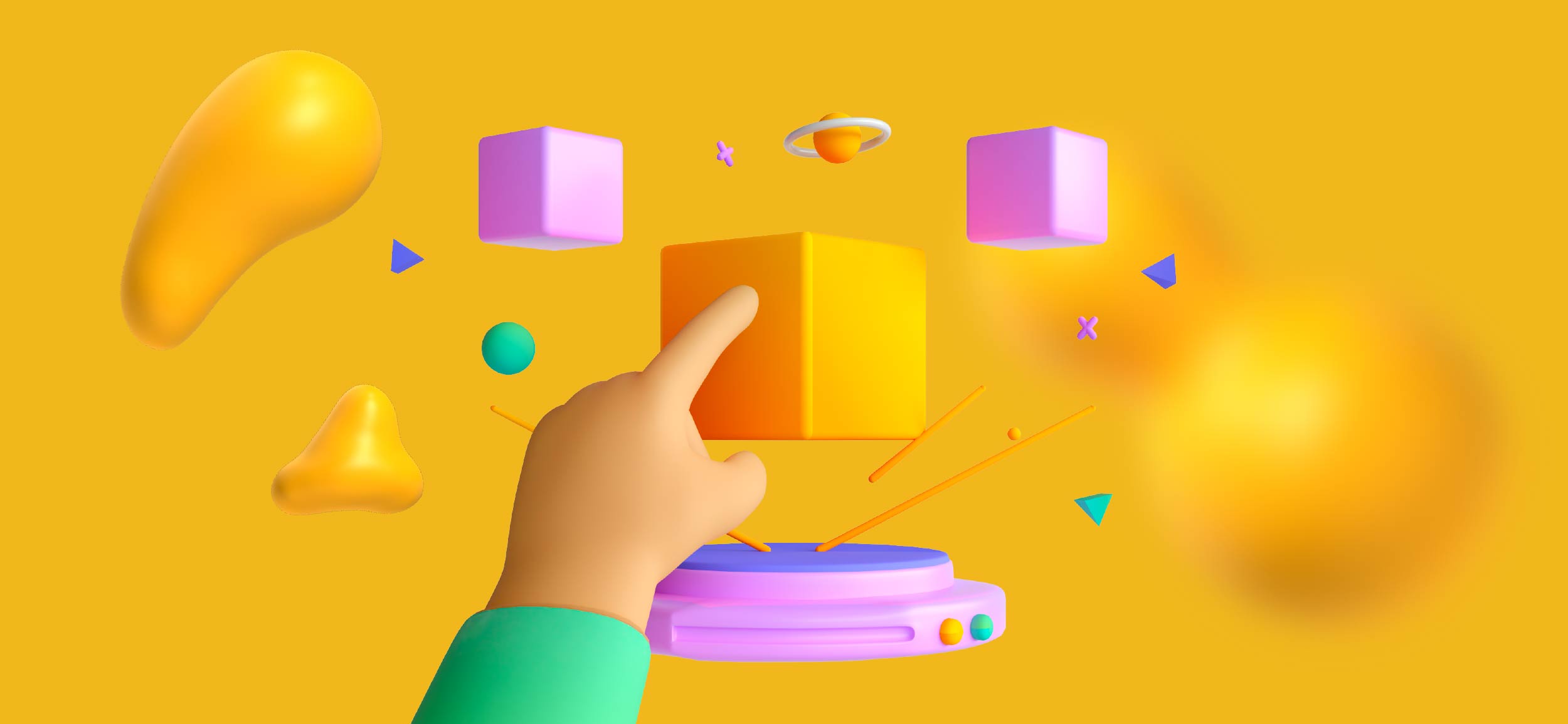 NFT designer playing with design elements.