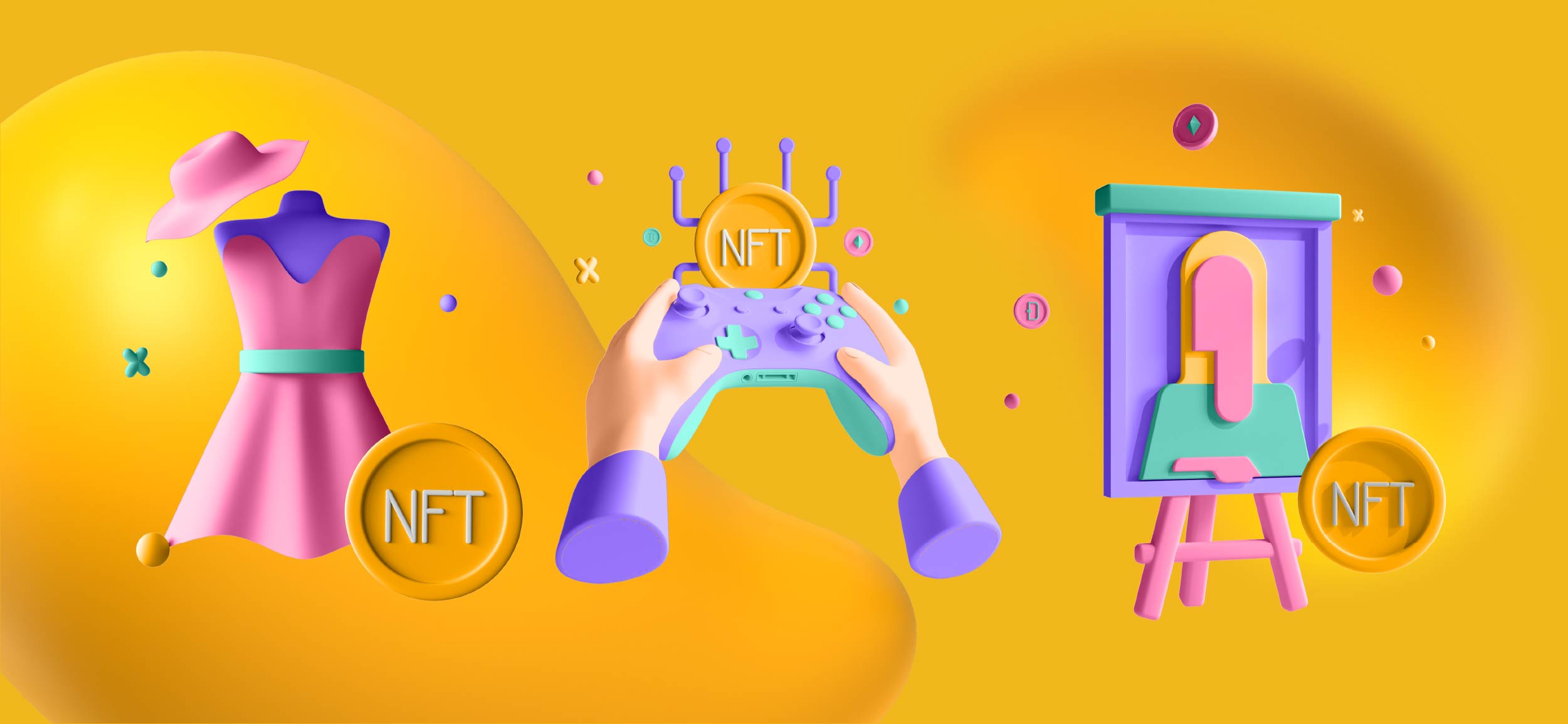 NFT fashion, NFT gamification, and NFT art canvas