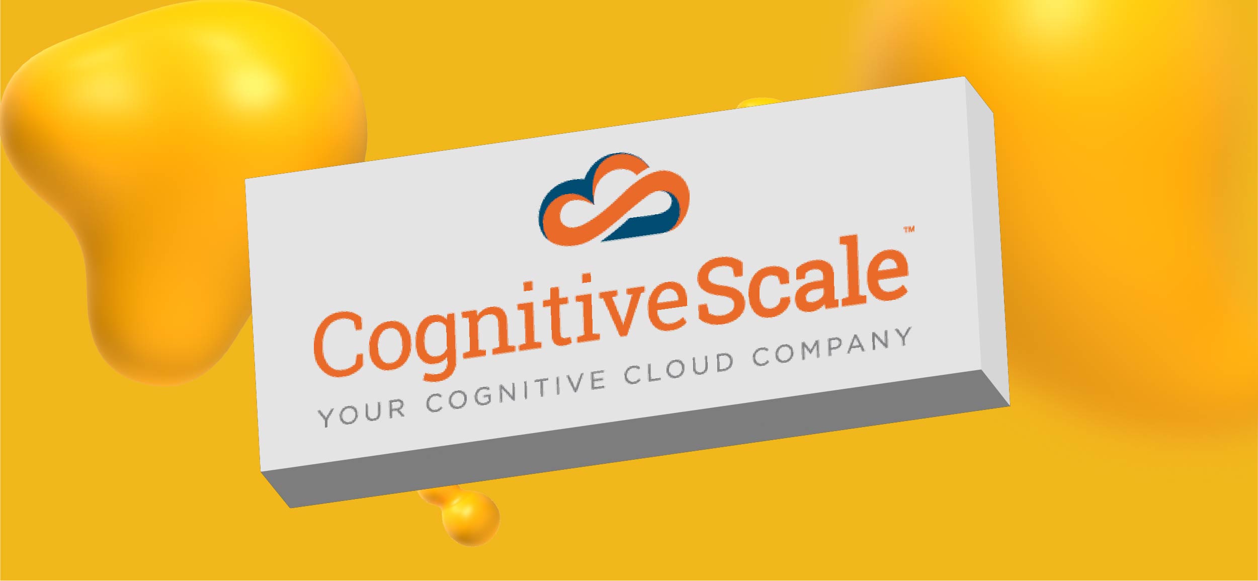 CognitiveScale logo in a yellow field surrounded by internal Designity blobs.