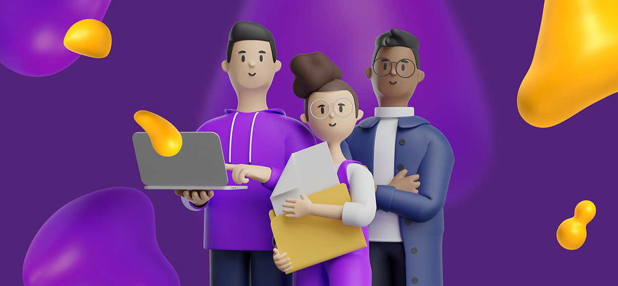 A Creative Director with her team. They look unified and ready to work.