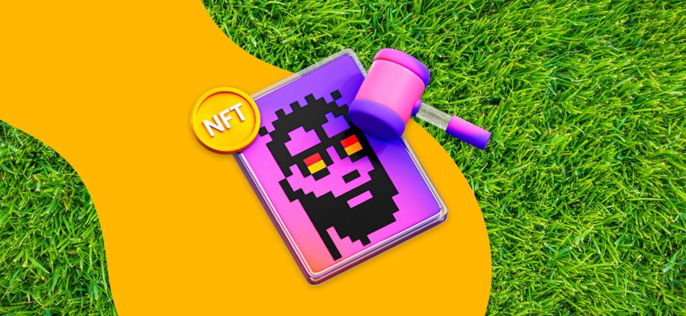 An NFT laying in the grass.