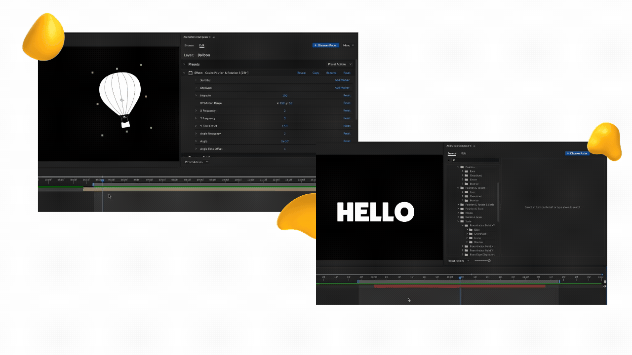 GIF of Animation Composer (Mister Horse), one of the most popular After Effects plugins, by Designity