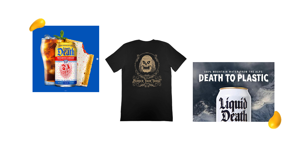 Brand positioning examples highlighting Liquid Death bold identity and mission-driven positioning by Designity