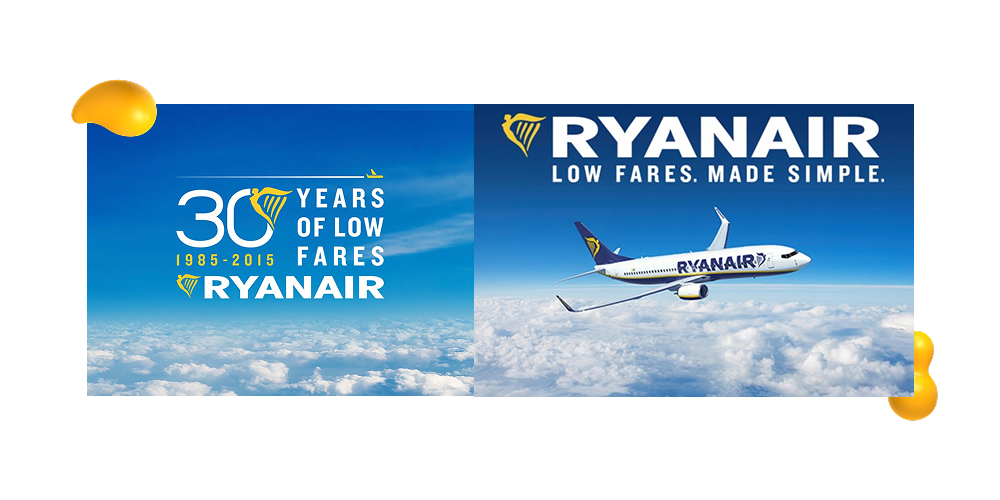 Brand positioning examples showing Ryanair low-cost no-frills positioning strategy by Designity