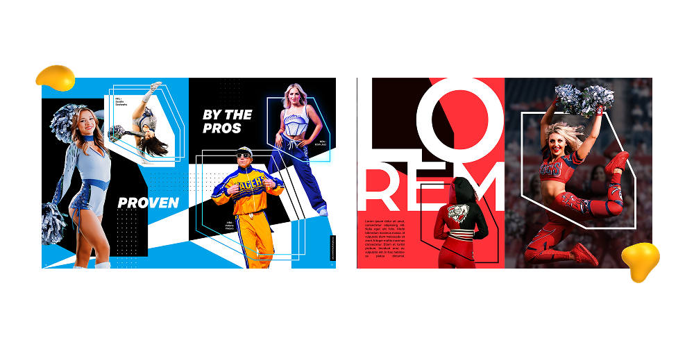 Designity sports marketing and graphic design work for Groupwear, featuring promotional campaign visuals, athlete branding, and social media creative.