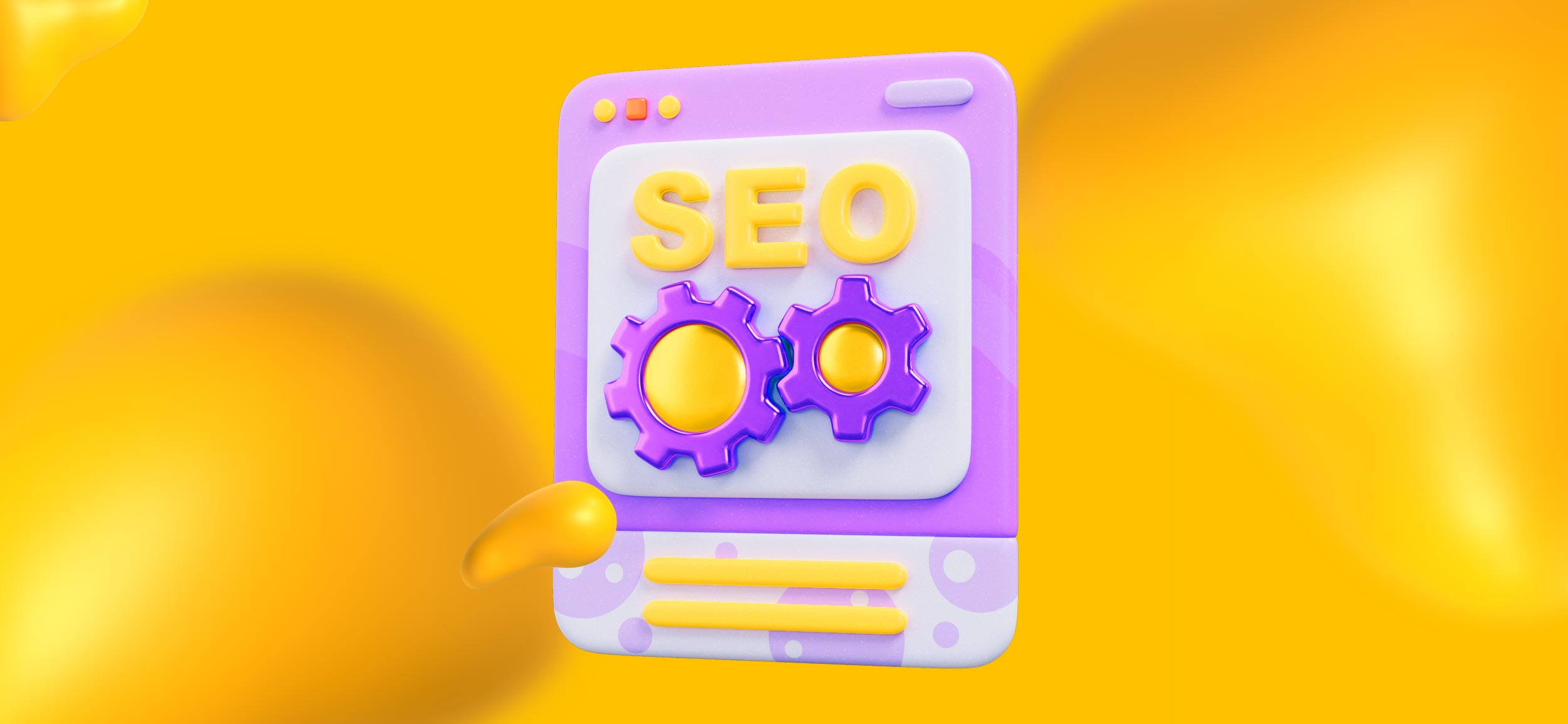 A computer monitor depicting two gears and SEO, for search engine optimization, part of a winning car dealership marketing strategy.