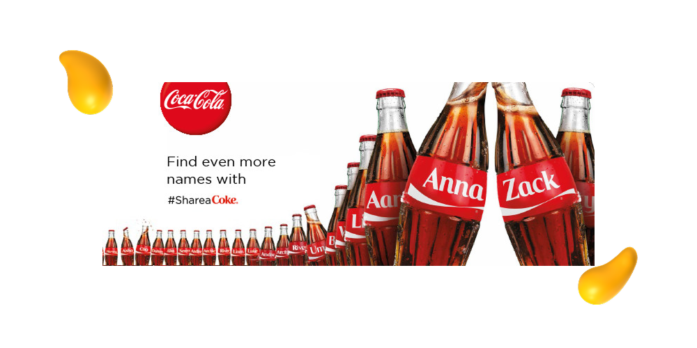 Promotional ad for Coca-Cola's Share a Coke campaign