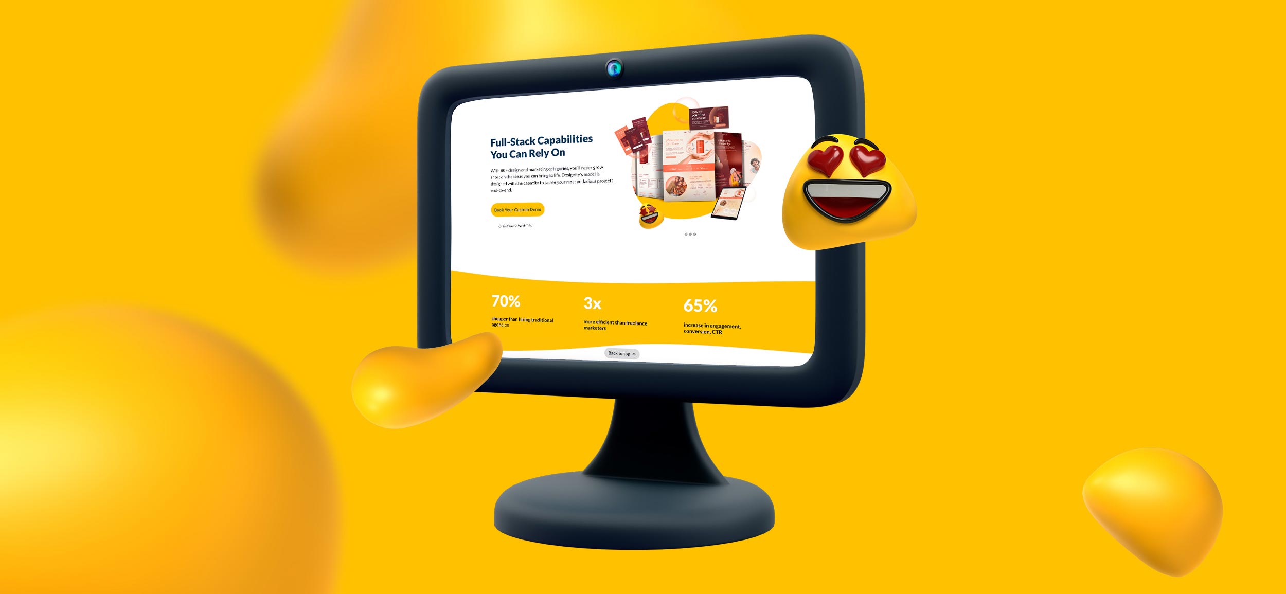 A computer screen displaying Designity's portfolio page. Designity is the PaaS platform you're looking for.