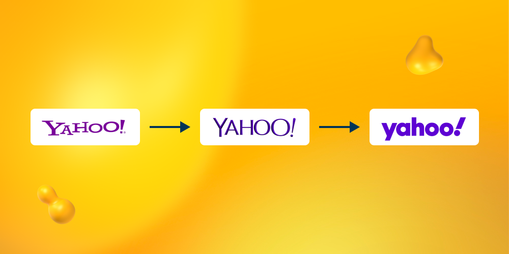Old and new logo for Yahoo!
