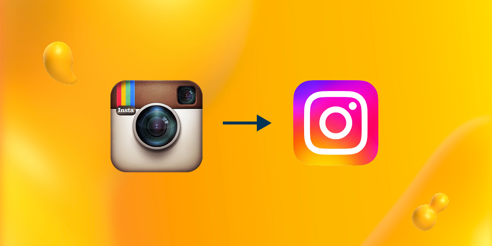 Old and new logo for Instagram.