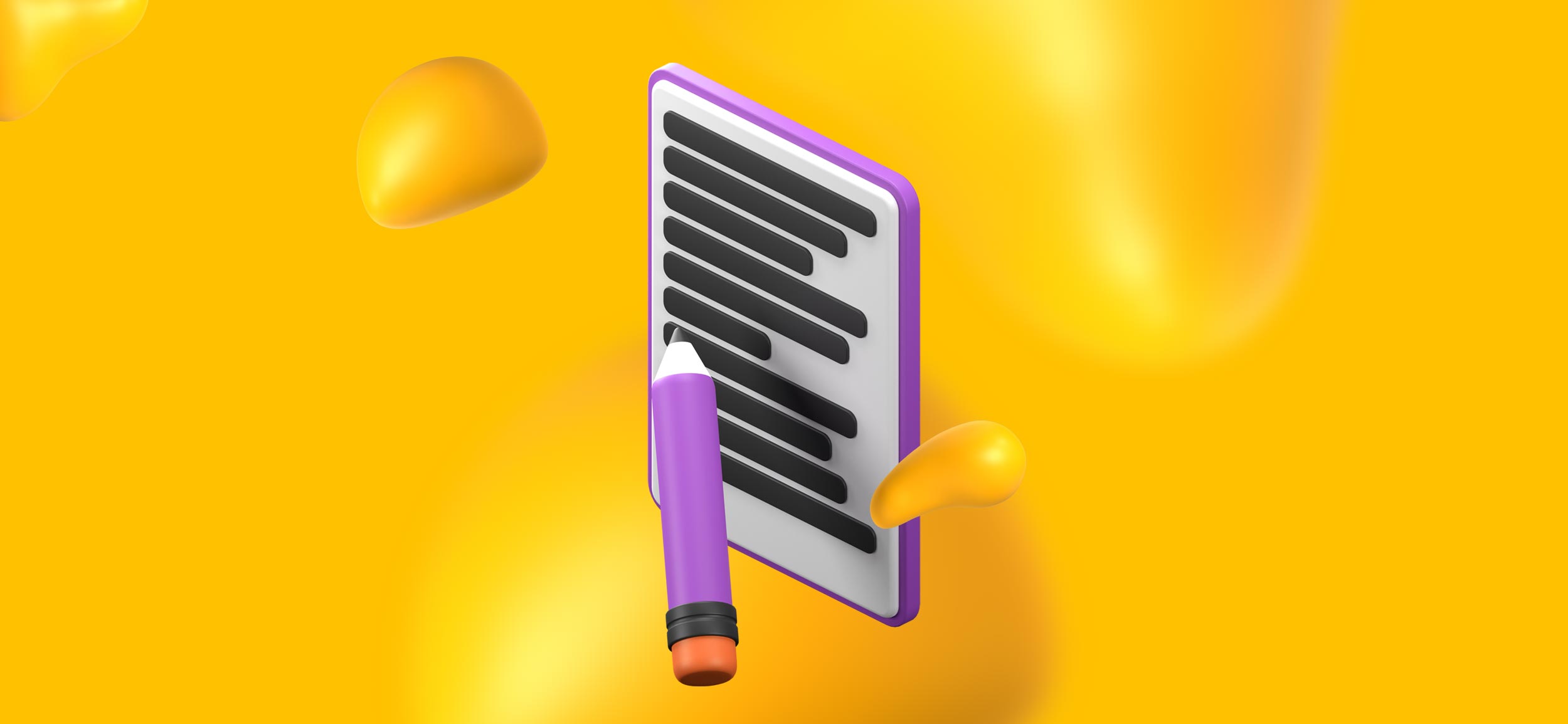 A pencil and a tablet. Copy & content writing is a service you can expect from a full-service creative agency.