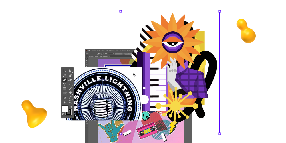 Graphic design and illustration services example from Designity, showcasing custom artwork, branded graphics, marketing collateral, social media assets, and visual storytelling.