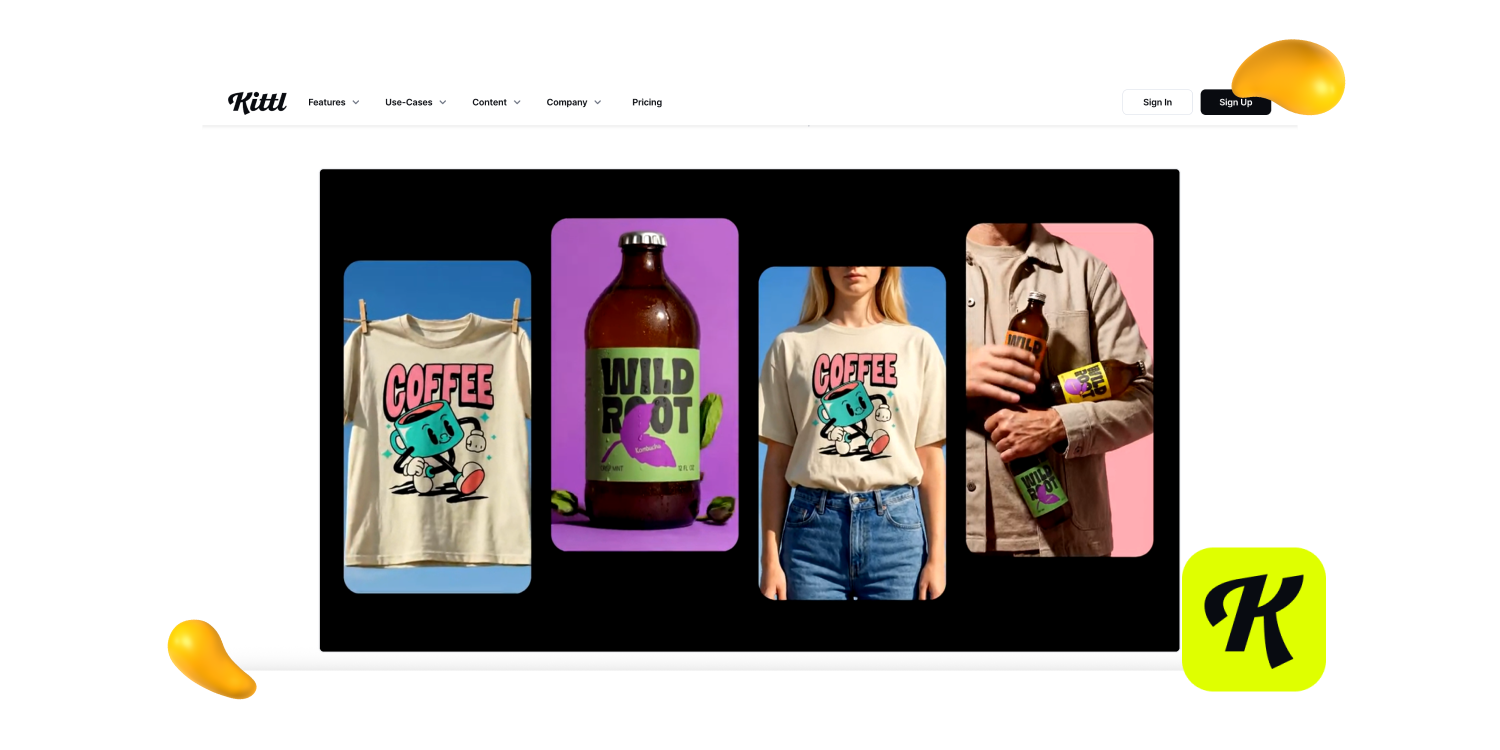 Kittl homepage featured in Designity’s AI design tools guide for print-ready design and typography