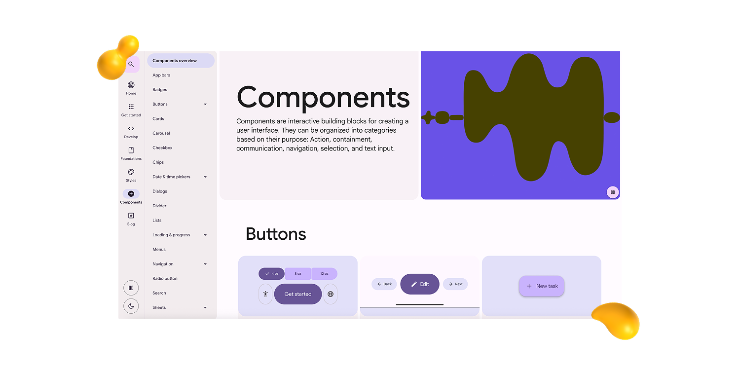 Designity graphic of a scalable component library illustrating how UI/UX design trends are shaping more structured design systems.