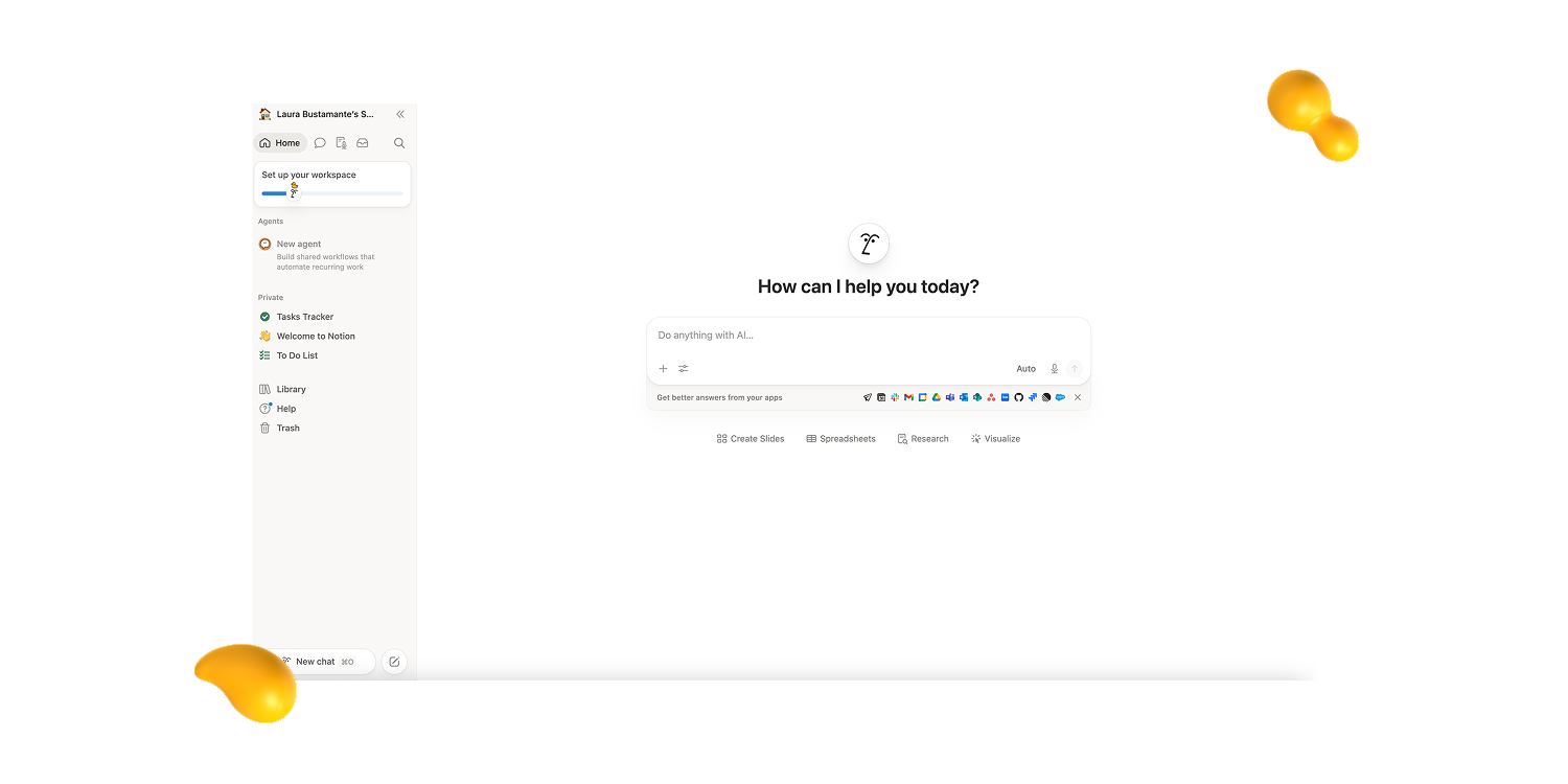 Designity graphic of a Notion AI interface showing how UI/UX design trends are making products more responsive to natural-language intent.