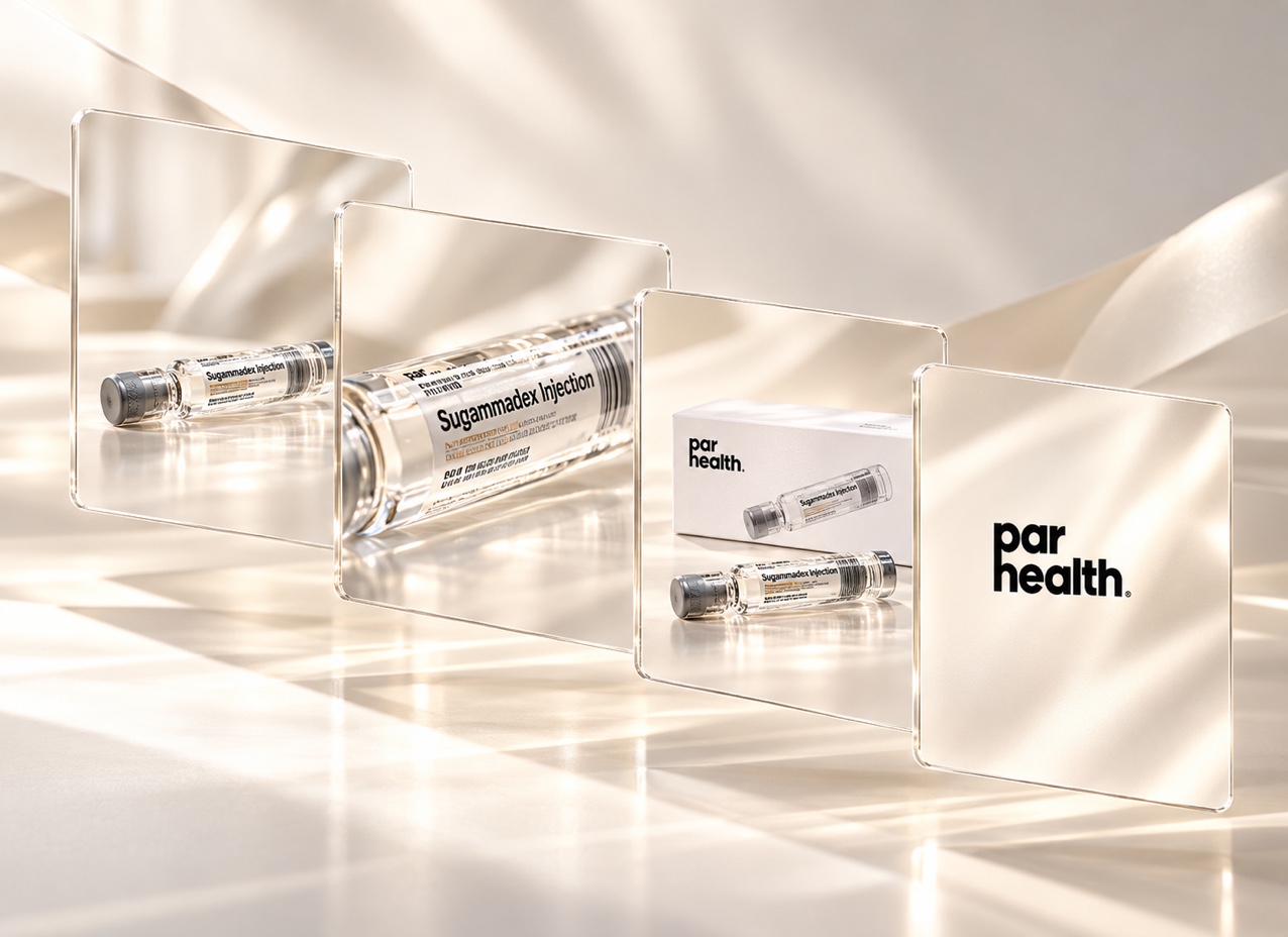Par Health product-film frames and brand end card presented on layered acrylic panels.