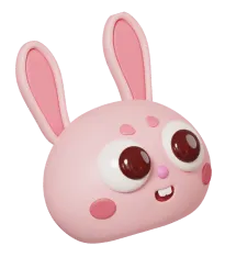 A rabbit cartoon figure.