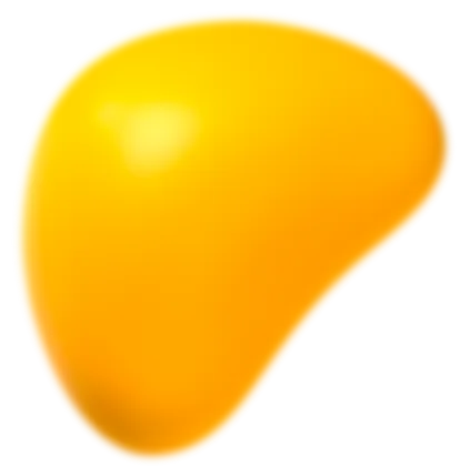 A 3D yellow Designity blob.