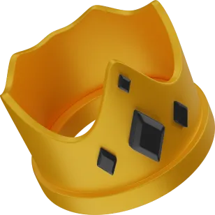 A black and yellow crown.