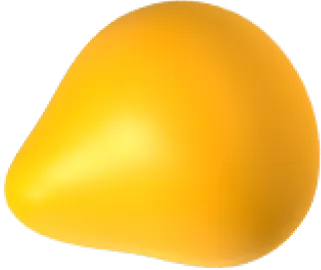 A 3D yellow Designity blob.