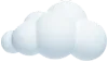 A 3D illustration of a fluffy white cloud.