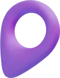 A 3D illustration of a purple location tag.