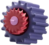 A 3D illustration of a gear wheel.