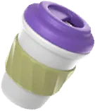 A 3D illustration of a to-go coffee cup.