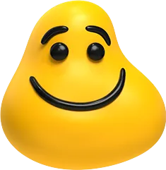 A smiling yellow Designity blob