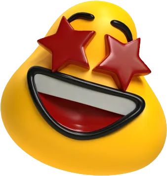 A smiling Designity blog with two red stars for eyes.