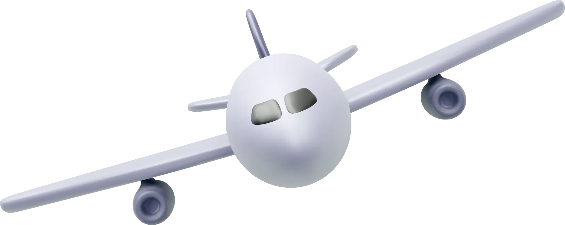 A 3D illustration of an airplane flying towards you.