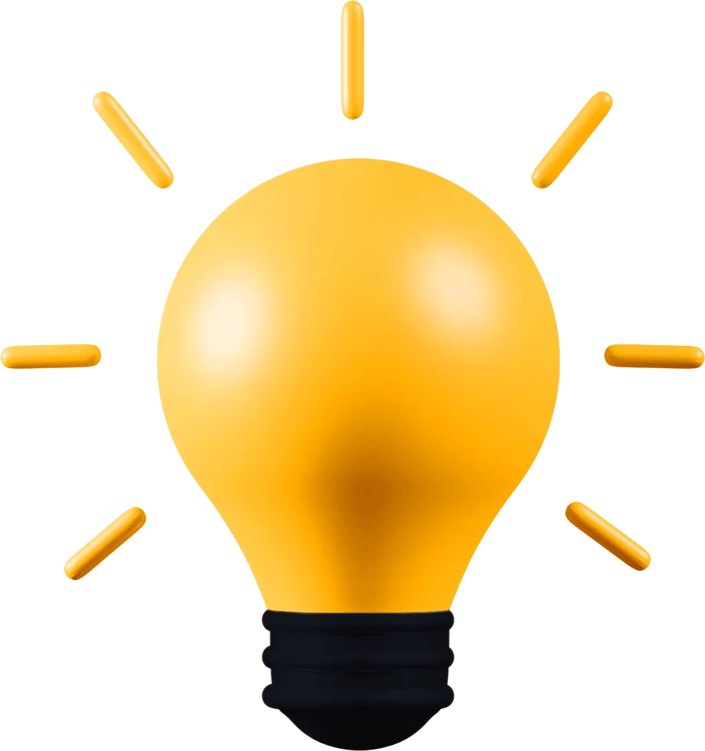 A light bulb shining.