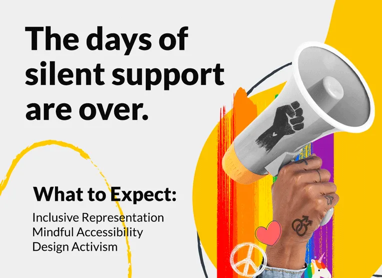 The days of silent support are over, a slide from a Designity carousel.