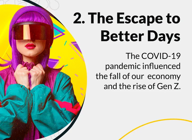 The escape to better days, a slide from a Designity slideshow.