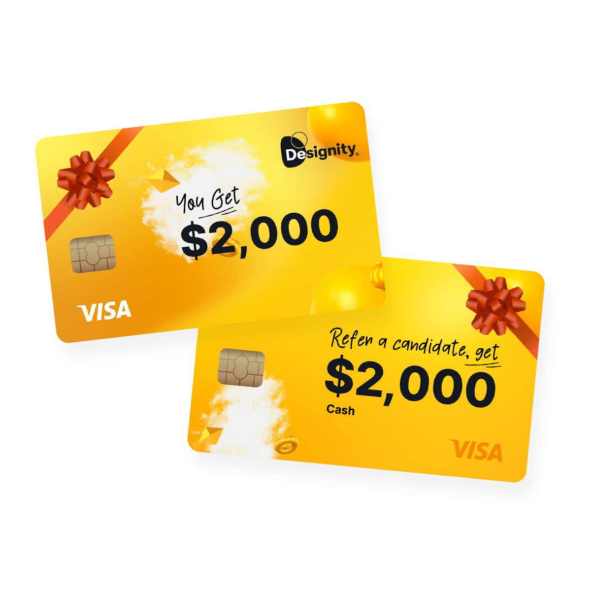 A bearded man wearing Designity yellow and shouting into a megaphone.