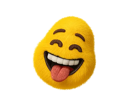 A smiling Designity blob, reaching out for a hug.