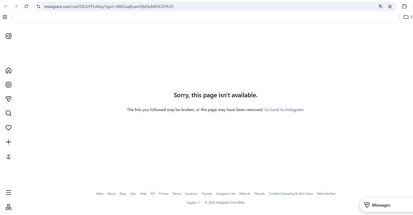 Instagram takedown example for Taraneh Records
