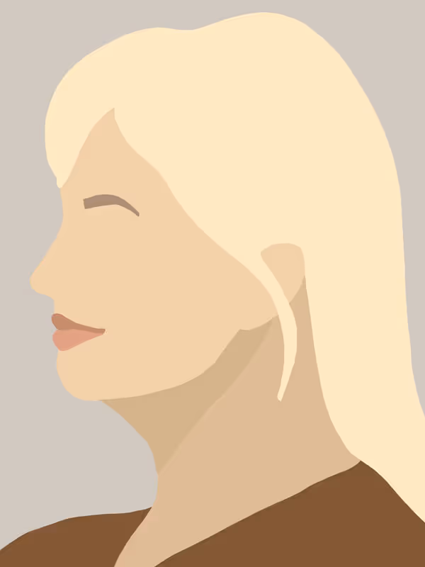 Drawing of a woman with sagging, loose skin on her neck needing lymphatic drainage massage